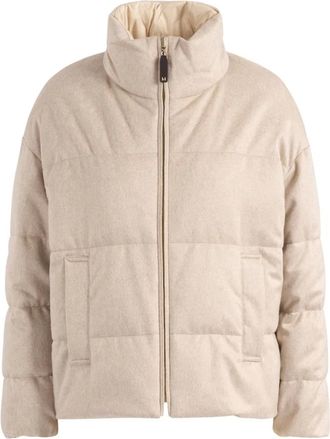 Max Mara Jassen, Dames, Beige, XS, Kasjmier, Divina Puffer Jas