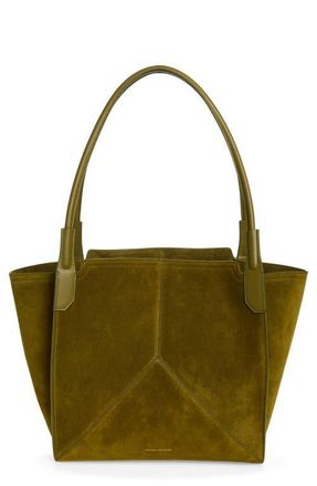 Victoria Beckham Small Victoria Suede Tote in Cactus Green at Nordstrom