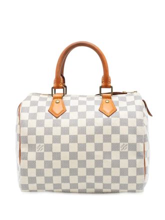 Louis Vuitton 2015 Damier Azur Speedy 25 boston bag - women - Fabric/Leather - One Size - White