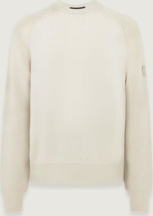 Belstaff Aspect Crewneck Jumper Mens Merino Wool Silver Birch Size 3XL