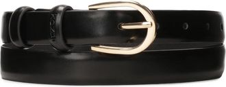 Kazar Smalle zwarte riem met afgeronde gesp - Dames - Riemen - Zwart - 90 CM - Leer - Accessoires
