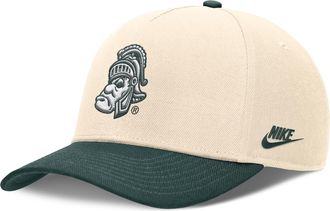 Nike Michigan State Primetime Rise Academic Nike Mens Dri-FIT College Adjustable Hat in Brown | NC060C3DMSV-6QM