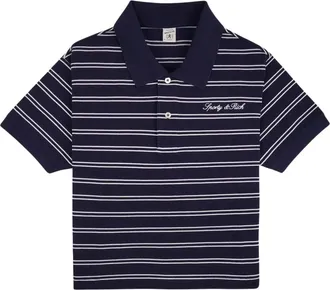 Sporty & Rich Tops, Dames, Blauw, XS, Signature Logo Polo