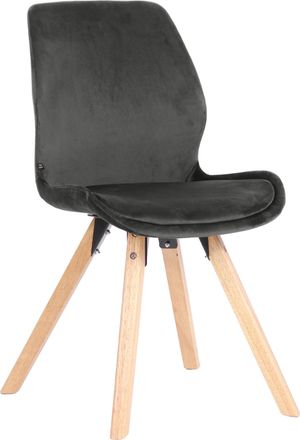 Clp Clp - Silla De Sal&oacute;n Luna Con Asiento Acolchado Gris Oscuro Terciopelo