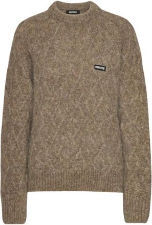 Rotate Jersey de punto esponjoso - Dames - Ronde hals truien - Beige - S - Truien & Vesten