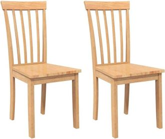 vidaXL Sillas De Comedor 2 Uds Madera Maciza Natural Caucho Vidaxl