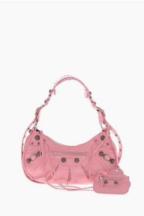 Balenciaga Borsa a Spalla LE CAGOLE in Pelle Craquel&egrave; con Dettagli in M taglia Un