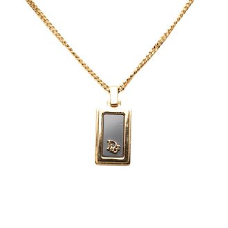 Dior Pre-owned Dior Gold Plated Enamel Logo Pendant Necklace Ladies YFLCI6QW4955CEIV