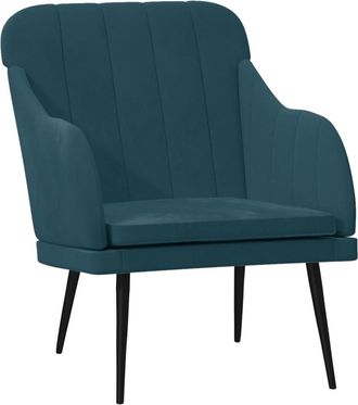 vidaXL Sill&oacute;n De Terciopelo Azul 63x76x80 Cm Vidaxl