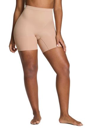 Spanx SPANXsculpt GoFigure Mid Thigh Shaper Shorts in Chai at Nordstrom, Size X-Large