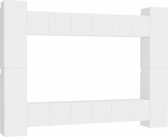 vidaXL 10 Piece TV Cabinet Set White Engineered Wood vidaXL