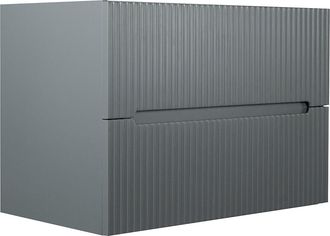 Vente-Unique Mueble de baño bajo lavabo suspendido gris - 80 cm - PAVANI