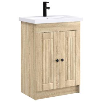 vidaXL Juego De Muebles De Ba&ntilde;o Roble Sonoma 78,5 X 37,5 X 81 Cm Vidaxl