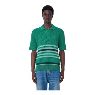 Lacoste Polo Shirts, male, Green, Size: M Knit Polo Shirt