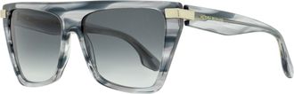 Victoria Beckham Womens Tapered Rectangle Sunglasses VB684S 035 Gray Horn 57mm