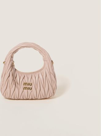 Miu Miu Wander Matelass&eacute; Nappa Leather Hobo Bag, Woman, Powder Pink