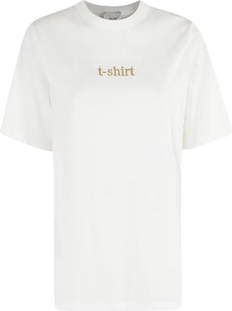 Alysi Melkkleurige Cirkelhals T-shirt - Dames - T-shirts - Wit - XS - Tops