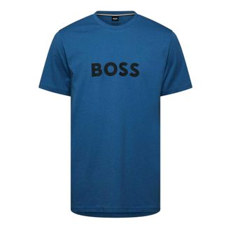 HUGO BOSS Heren T-shirt katoen met logo (Helder Blauw)