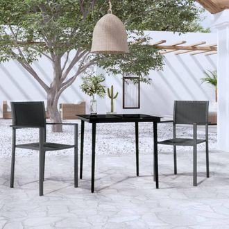 Berkfield Home 3 Piece Garden Dining Set Black