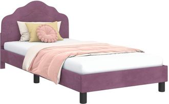 vidaXL Cama Para Ni&ntilde;os Con Cabecero Morado 80 X 200 Cm Terciopelo Vidaxl