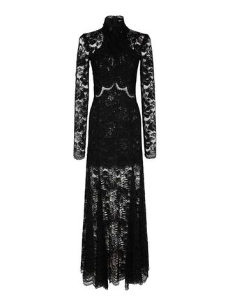 Paco Rabanne Rabanne long black lace dress