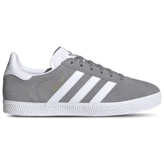 adidas Kids Originals Gazelle - Girls Grade School Shoes Grey/Gold Metallic/White Size 04.0
