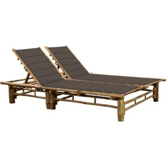 vidaXL Tumbona Con Cojines Para 2 Personas Bamb&uacute; Vidaxl