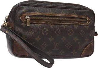 Louis Vuitton Pre-owned Canvas clutches - Dames - Vintage Clutch - Bruin - ONE Size - Leer - Vintage