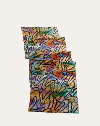 Hunt Slonem Wonderland Printed Linen Table Runner