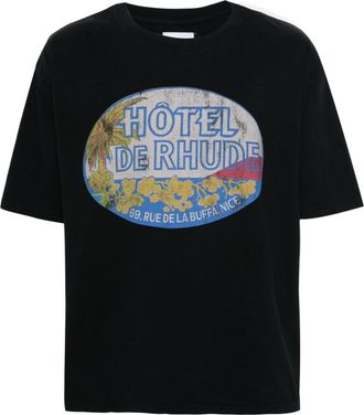 Rhude Dimora cotton T-shirt - men - Cotton - S - Black