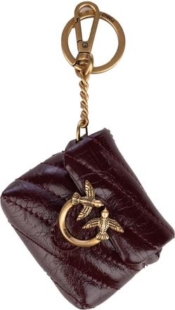 Pinko Pinko, Accessoires, Dames, Rood, ONE Size, Leer, Love Bird-Embellishment Sleutelhanger