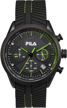 Fila Herenhorloge Chronograaf Siliconen Armband Filastyle 38-176 - Heren - Horloges - Zwart - ONE Size - Accessoires