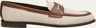 Churchs Heswall 2 Leather-Trimmed Canvas Penny Loafers