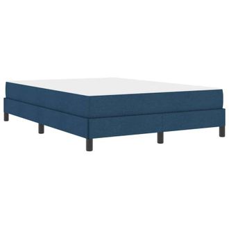 vidaXL Cama Tipo Box Spring Con Colch&oacute;n Azul 140 X 190 Cm Tela Vidaxl