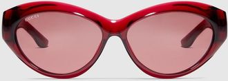 Gucci Cat Eye Frame Sunglasses, Red