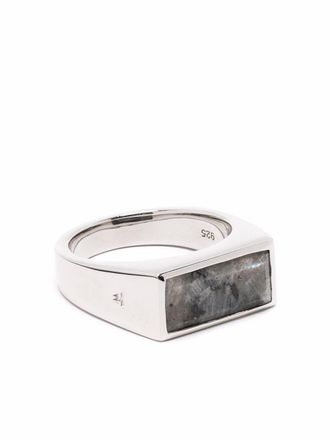 Tom Wood Larvikite-detail signet ring - Silver