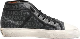 Dolce & Gabbana Mid-Top Sneakers - Heren - Sneakers - Grijs - 44 EU - Leer - Schoenen