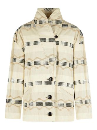 Isabel Marant Quayla jack met hoge hals en patroon - Beige