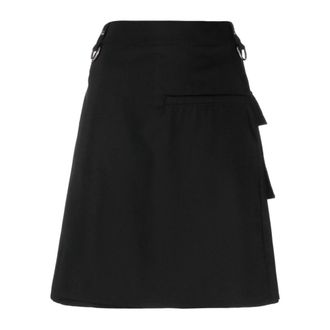 Givenchy Asymmetrische Mini-wikkelrok met D-ringdetail - Dames - Korte rokken - Zwart - XS - Rokken