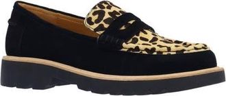 L'Amour Des Pieds Yolandi Genuine Calf Hair Penny Loafer in Black/Brown at Nordstrom, Size 6.5