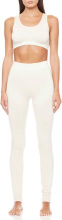 Éterne Soft Jersey High Rise Leggings In Cream