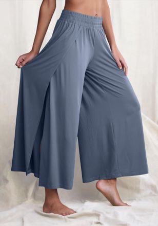 Lascana Haremshose LASCANA, Damen, Gr. 32/34, N-Gr, blau (jeans), Single Jersey, Obermaterial: 93% Polyester, 7% Elasthan, unifarben, Hosen Haremshose, mit &uuml;b