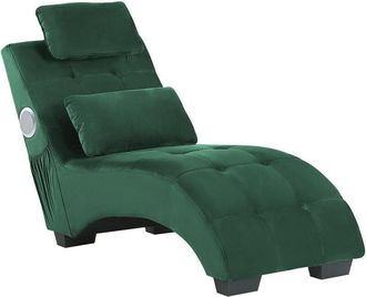 Beliani Beliani - Chaise Lounge Modern Emerald Green Velvet Inbuilt Bluetooth Speaker usb Simorre