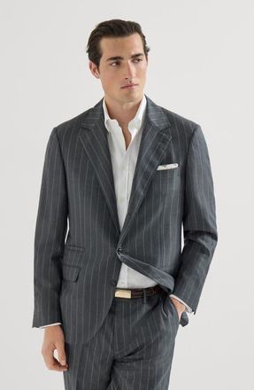 Brunello Cucinelli Virgin wool blazer in Grey at Nordstrom, Size 48 It