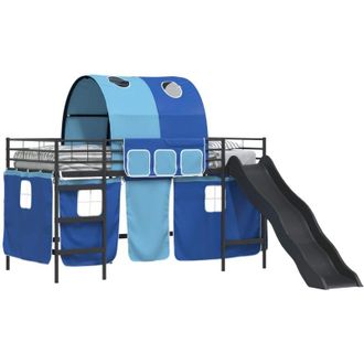 vidaXL KidsLoft Bed Frame Black and Blue 107 x 200 cm Metal vidaXL