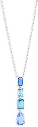 Nadri Spencer Blue Cubic Zirconia Y-Necklace in Rhodium at Nordstrom Rack