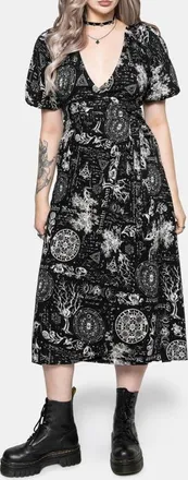Disturbia V-Neck Midi Dress in Black at Nordstrom, Size 14