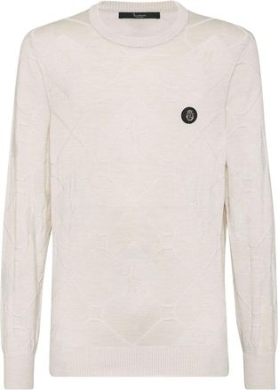 Billionaire Boys Club intarsia-knit jumper - men - Silk/Wool - XXXL - White