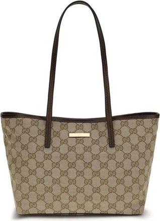 Gucci Bolso Tote de Lona GG Supreme - Bags - Mujer - Beige - ONE SIZE