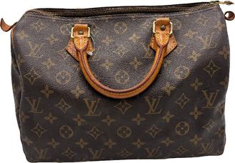 Louis Vuitton Speedy Handbag Monogram Canvas Brown Canvas Handbag (Pre-Owned)